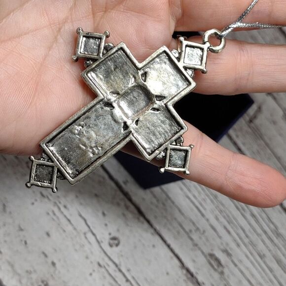 Jeweled Cross Metal Ornament  - Picture 3 of 5